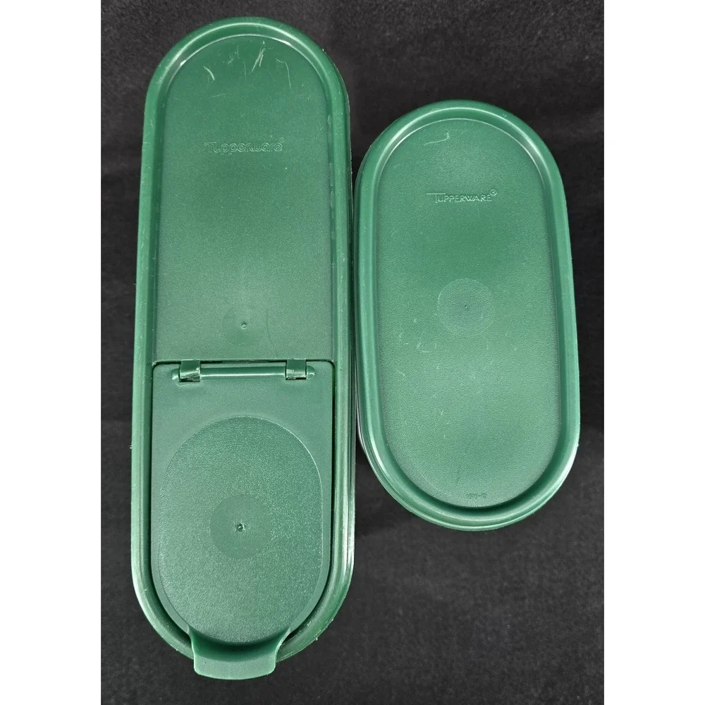 Set of 3 Vtg Tupperware Modular Mates Containers‎ Oval Green 1616 2241C 2351